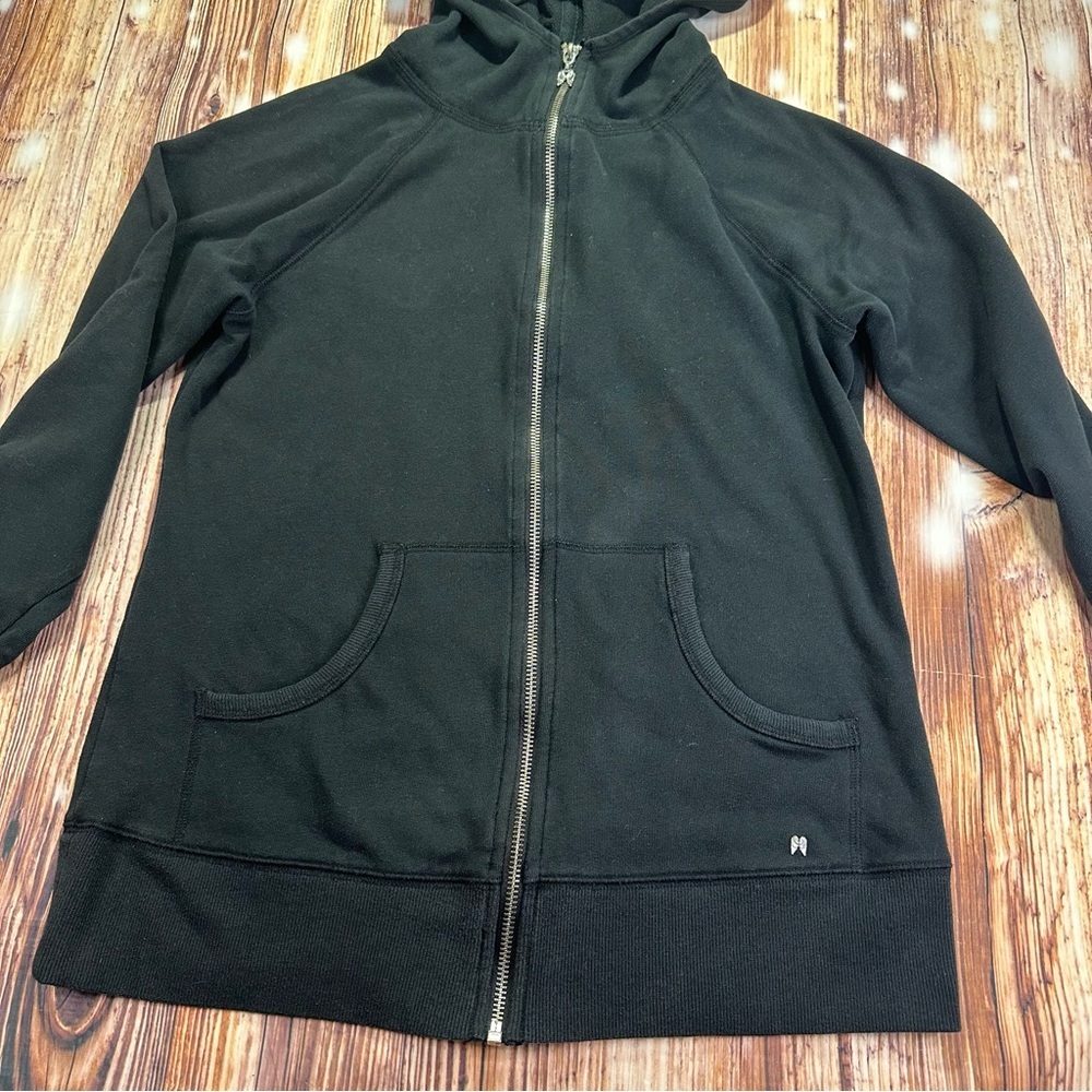 VICTORIA SECRET Angel Sequin Love Zip Up Black Hoodie Bling Size Medium - Picture 16 of 16